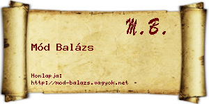 Mód Balázs névjegykártya