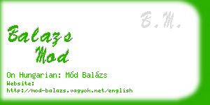balazs mod business card