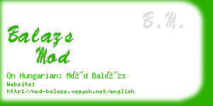 balazs mod business card